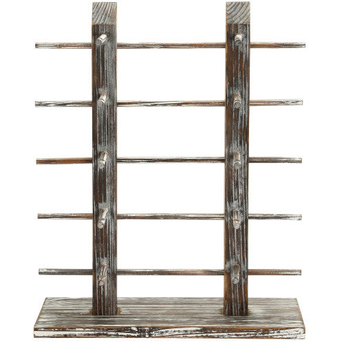 Rustic Torched Wood 10-Pair Sunglasses/Glasses Display Stand-MyGift
