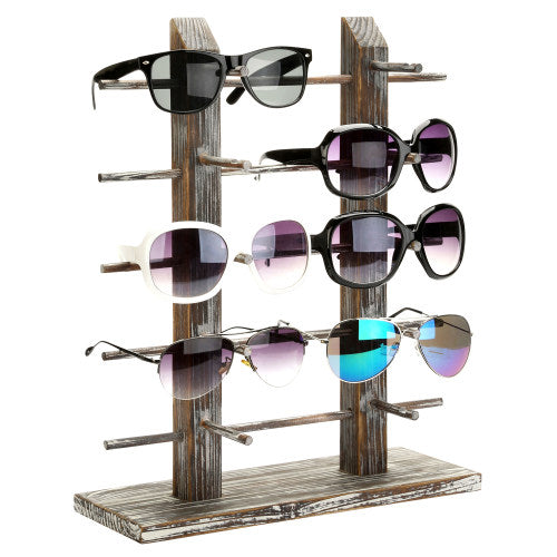 Decor 6 Piece Art Deco Rose Wood Eyeglass Sunglass Glasses Display Case Organizer Collector Box Gift