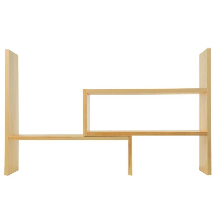 Adjustable Natural Wood Desktop Display Shelf, Beige - MyGift Enterprise LLC