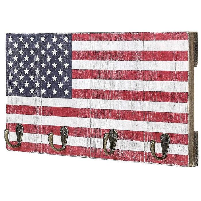 american flag vintage wood wall rack