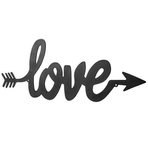 Arrow Design Black Metal Sign LOVE