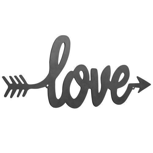 Arrow Design Black Metal Sign LOVE