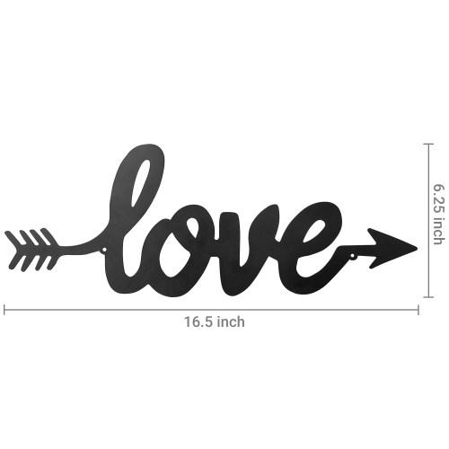 Arrow Design Black Metal Sign LOVE