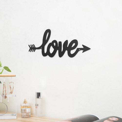 Arrow Design Black Metal Sign LOVE