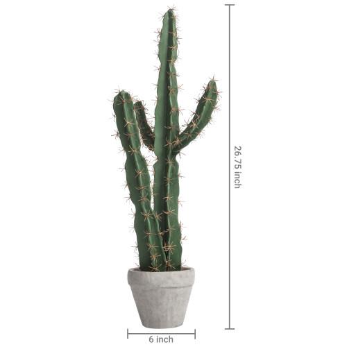 Artificial Cactus with Cement Planter, 27 inch-MyGift