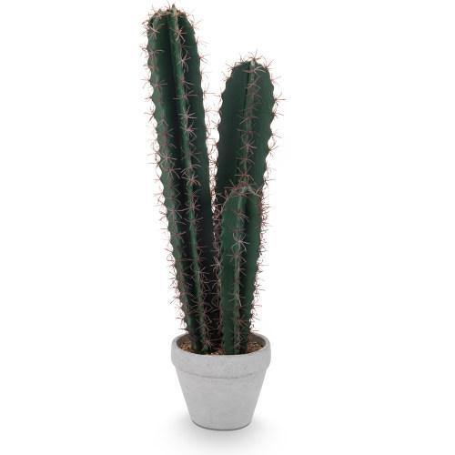 Artificial Hedge Cactus Plant with Gray Cement Planter - MyGift