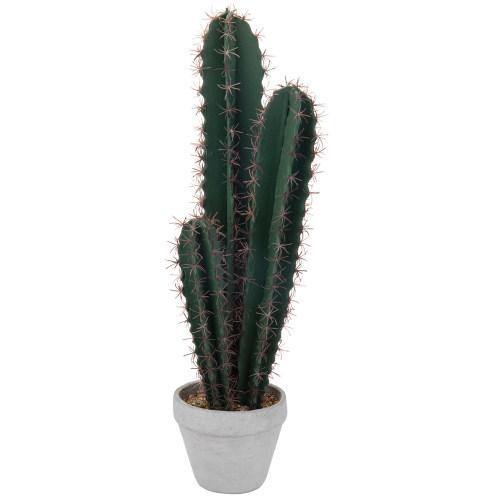 Artificial Hedge Cactus Plant with Gray Cement Planter - MyGift