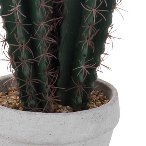 Artificial Hedge Cactus Plant with Gray Cement Planter - MyGift