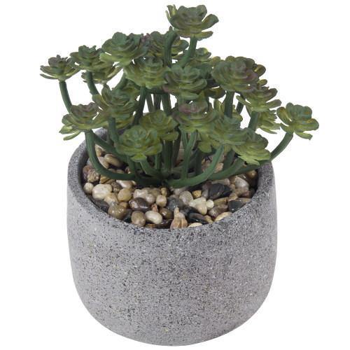 Artificial Plant with Speckled Gray Cement Pot - MyGift