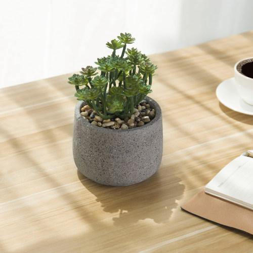 Artificial Plant with Speckled Gray Cement Pot - MyGift