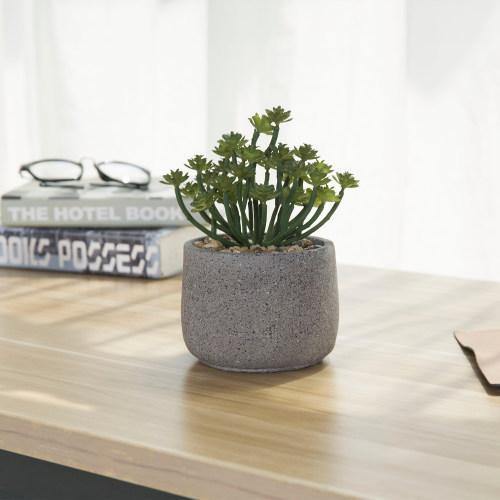 Artificial Plant with Speckled Gray Cement Pot - MyGift