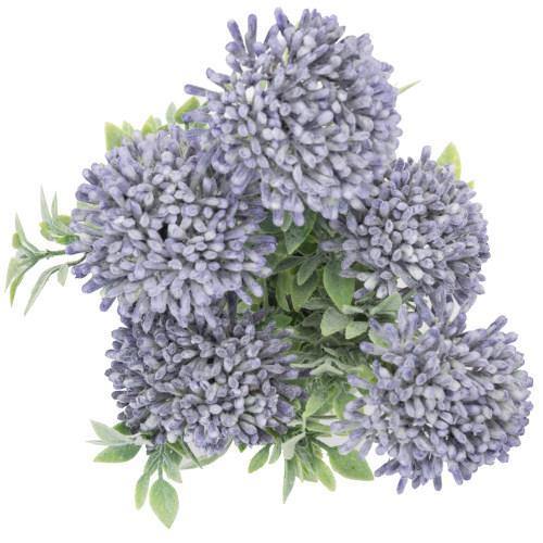 Artificial Purple Agapanthus Flowers in Textured Pulp Planter Pot - MyGift