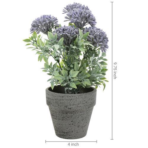 Artificial Purple Agapanthus Flowers in Textured Pulp Planter Pot - MyGift
