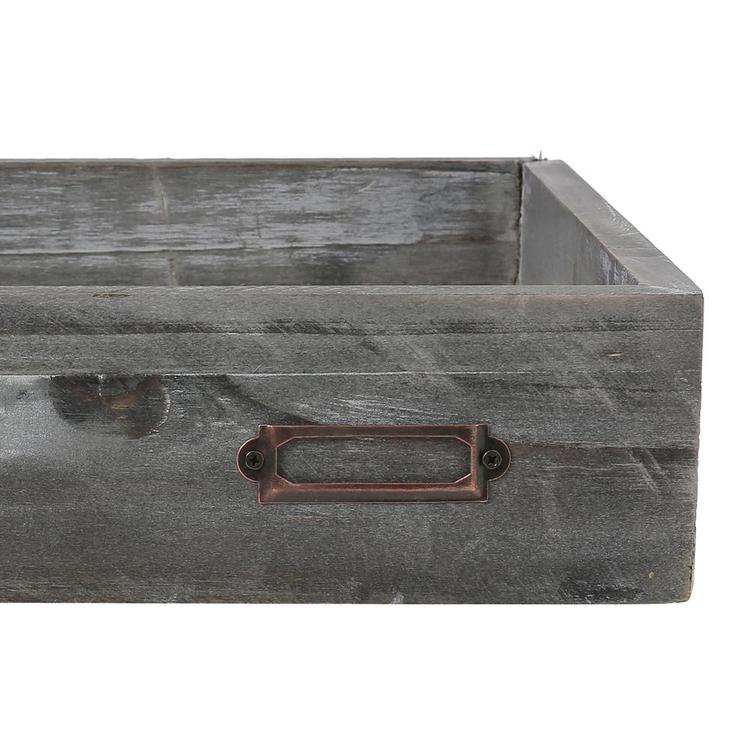 Ash Gray Wood Office Desktop Multipurpose File Organizers, Set of 2 - MyGift Enterprise LLC