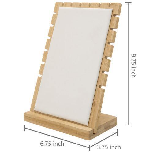 Bamboo & White Panel Jewelry/Necklace Display, Set of 2 - MyGift