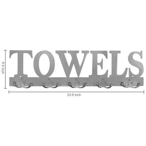 Bathroom Rack with Cutout Design, Silver Metal - MyGift