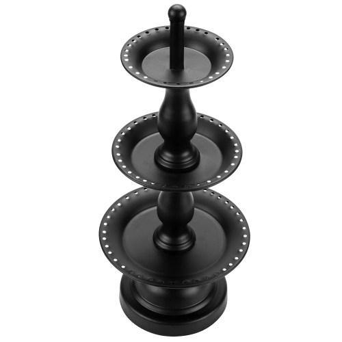 Black Metal 3-Tier Jewelry Fountain Stand - MyGift