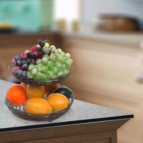 Black Metal Bird Nest Design Produce & Fruit Basket - MyGift