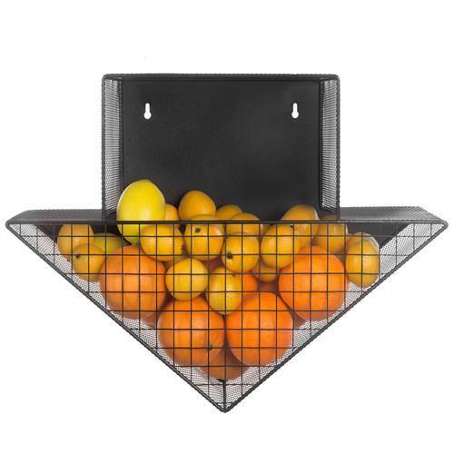 Black Metal Mesh Arrow Design Wall Mounted Kitchen Storage - MyGift