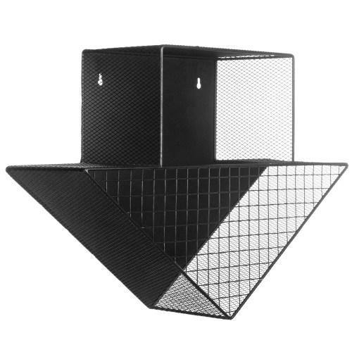 Black Metal Mesh Arrow Design Wall Mounted Kitchen Storage - MyGift
