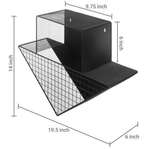 Black Metal Mesh Arrow Design Wall Mounted Kitchen Storage - MyGift