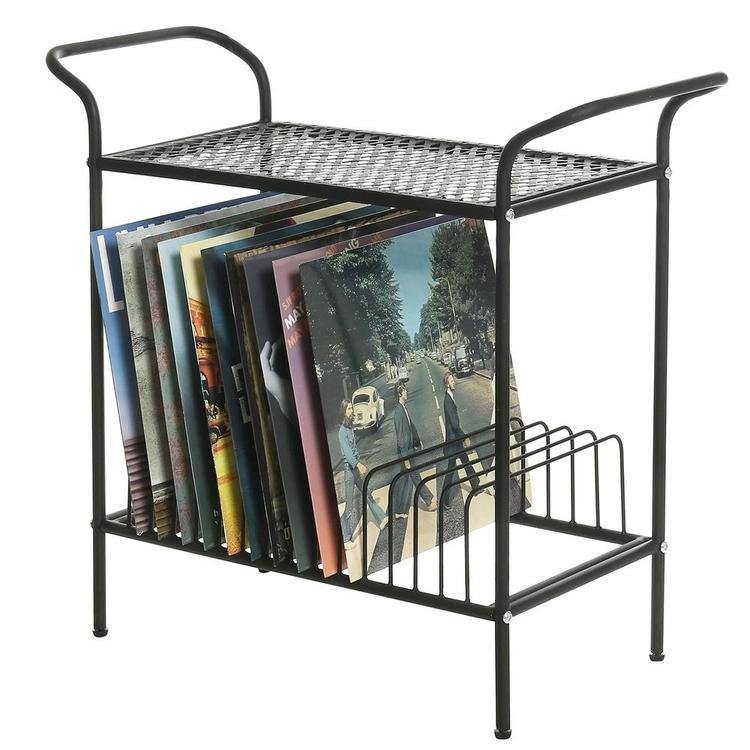 Black Metal Record Player Stand - MyGift