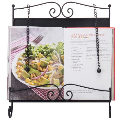Black Metal Scrollwork Cookbook Holder