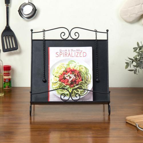 Black Metal Scrollwork Cookbook Holder