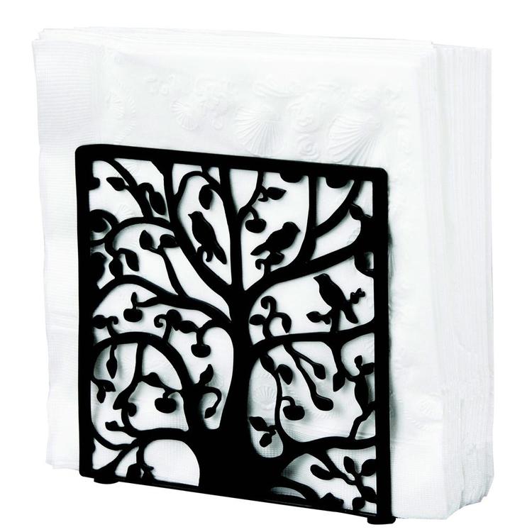 Black Metal Tree & Bird Design Tabletop Napkin / Tissue Holder - MyGift Enterprise LLC