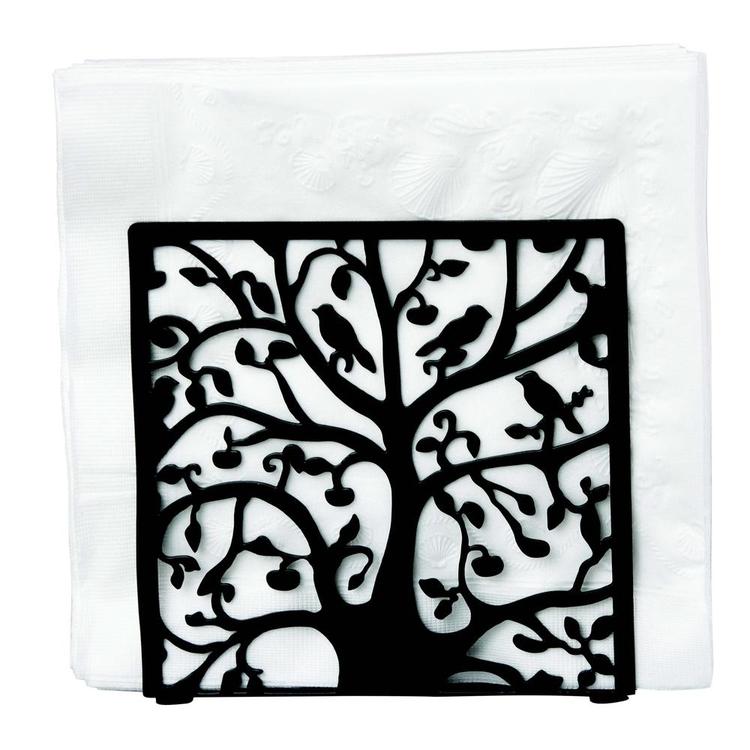 Black Metal Tree & Bird Design Tabletop Napkin / Tissue Holder - MyGift Enterprise LLC