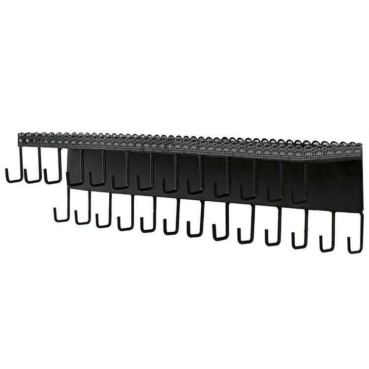 Black Metal Wall Mounted Jewelry Hanging Shelf with 26 Necklace Hooks - MyGift Enterprise LLC