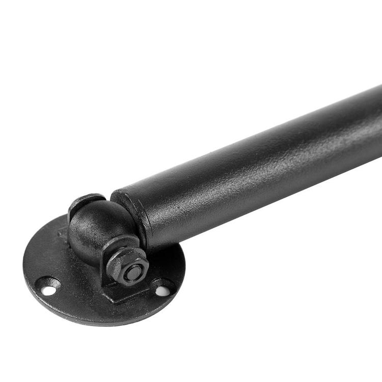 Set of 2 Matte Black Wall Mounted Metal Corner Clothing Hanging Bar, Garment Rack - MyGift Enterprise LLC