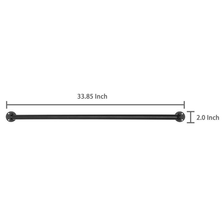 Set of 2 Matte Black Wall Mounted Metal Corner Clothing Hanging Bar, Garment Rack - MyGift Enterprise LLC