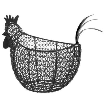 Black Metal Wire Chicken Egg Basket/Decorative Kitchen Baskets