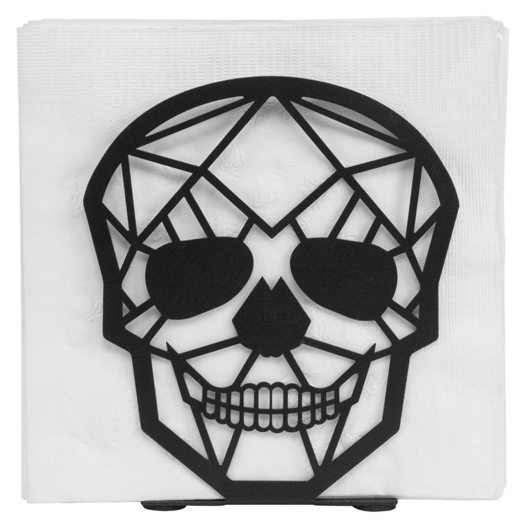 Black Skull Design Metal Napkin Holder