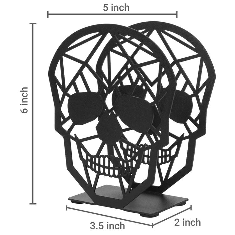 Black Skull Design Metal Napkin Holder