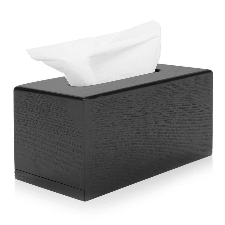 Black Wood Tissue Box Cover - MyGift