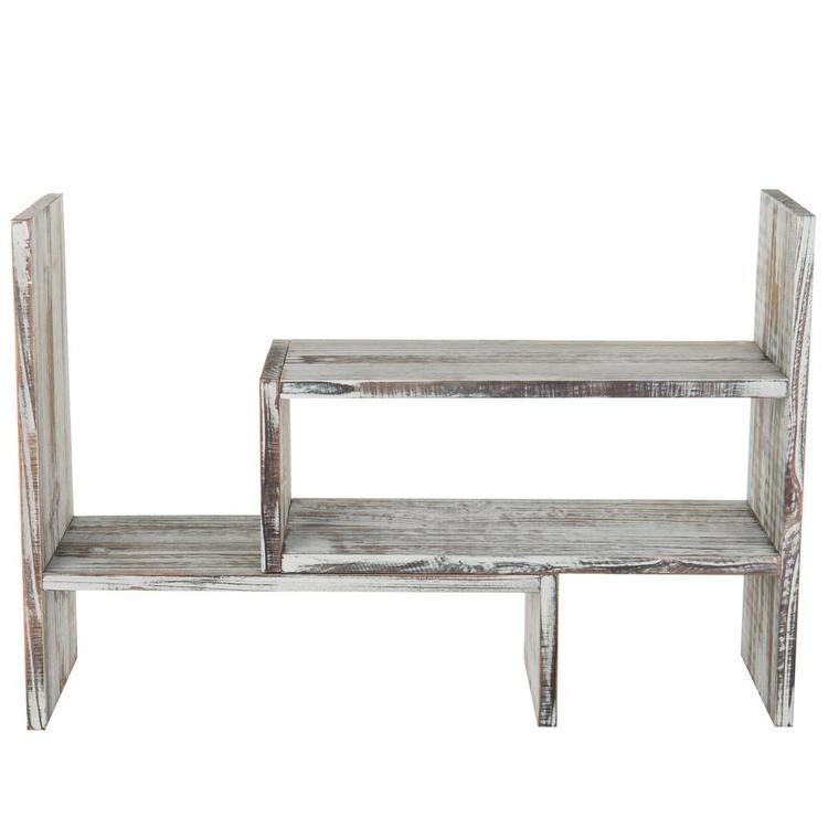 Bookcase Modular Rustic Torched Wood Organizer - MyGift