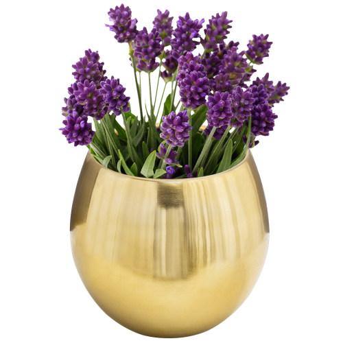 Brass Plated Metal Round Bowl-Shaped Vase - MyGift