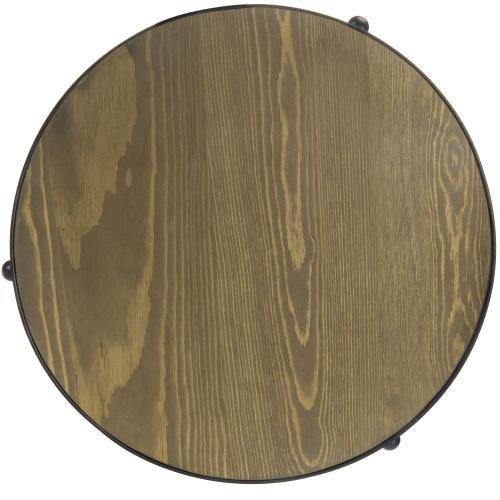 Brown Burnt Wood & Black Metal Rimmed Lazy Susan - MyGift