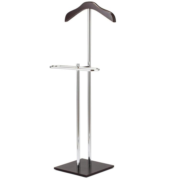 Brown Wood & Metal Suit Valet Garment Floor Stand - MyGift Enterprise LLC