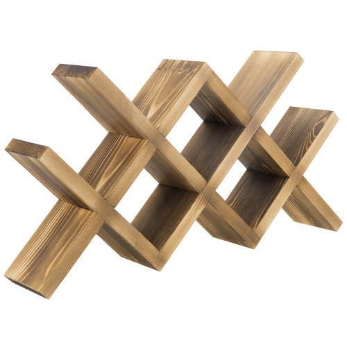 Burnt Solid Wood Countertop Wine Rack - MyGift