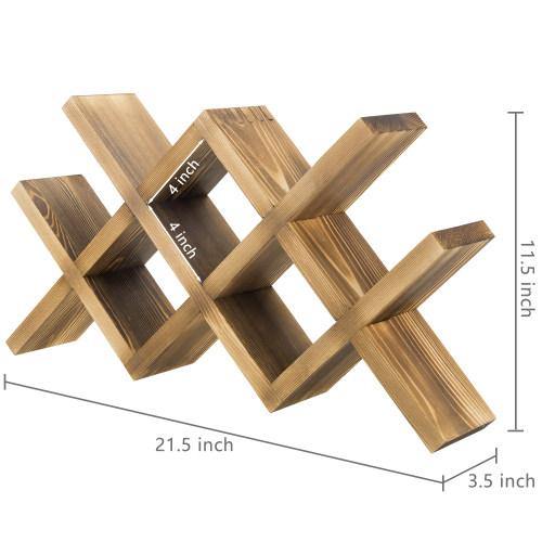 Burnt Solid Wood Countertop Wine Rack - MyGift