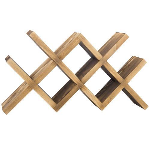 Burnt Solid Wood Countertop Wine Rack - MyGift