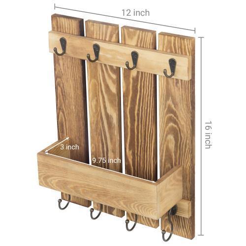 Burnt Wood Kitchen Accessories Rack with Shelf - MyGift