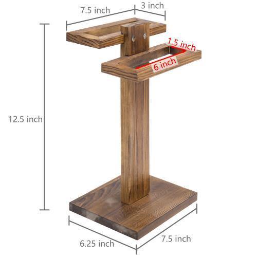 Burnt Wood Tabletop Hand Towel Holder Stand - MyGift