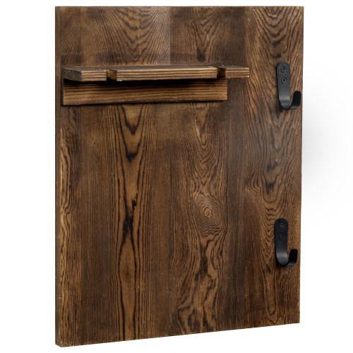 Burnt Wood Wall Mounted Wine Glass and Coffee Mug Rack - MyGift