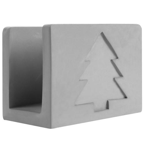 Cement Napkin Holder with Christmas Tree Design