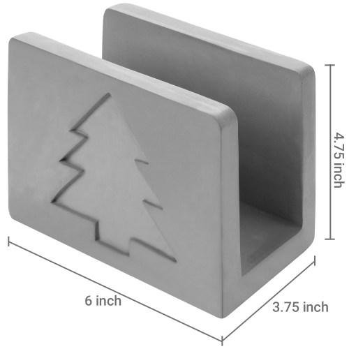 Cement Napkin Holder with Christmas Tree Design