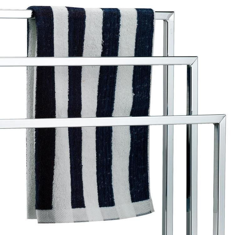 3 Tier Chrome Plated Silver-Toned Freestanding Towel Rack - MyGift Enterprise LLC